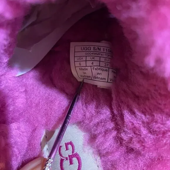 Ugg Magenta Slip On Slippers Size 6 - Picture 6 of 6